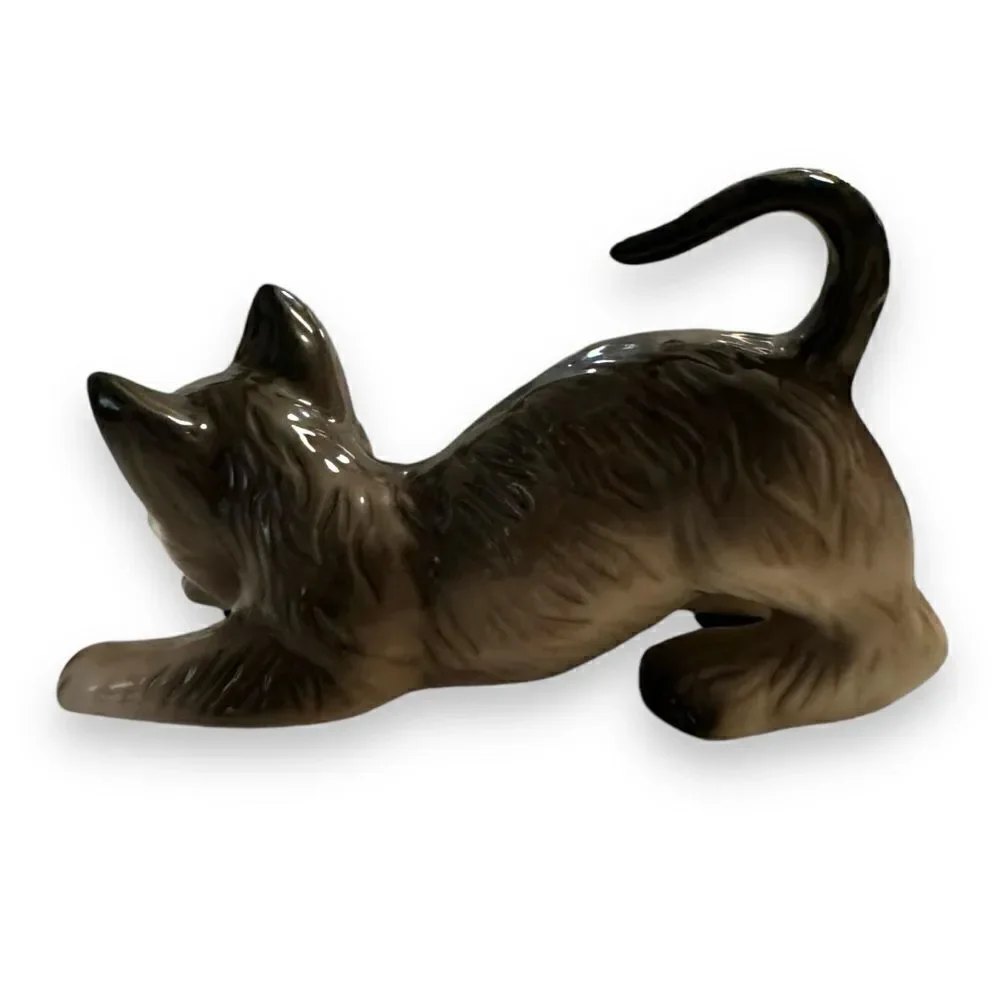 Set of Three Vintage Cat Kitten Porcelain Figurines